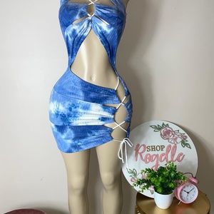 Sexy Blue TieDye Dress- Must Have!